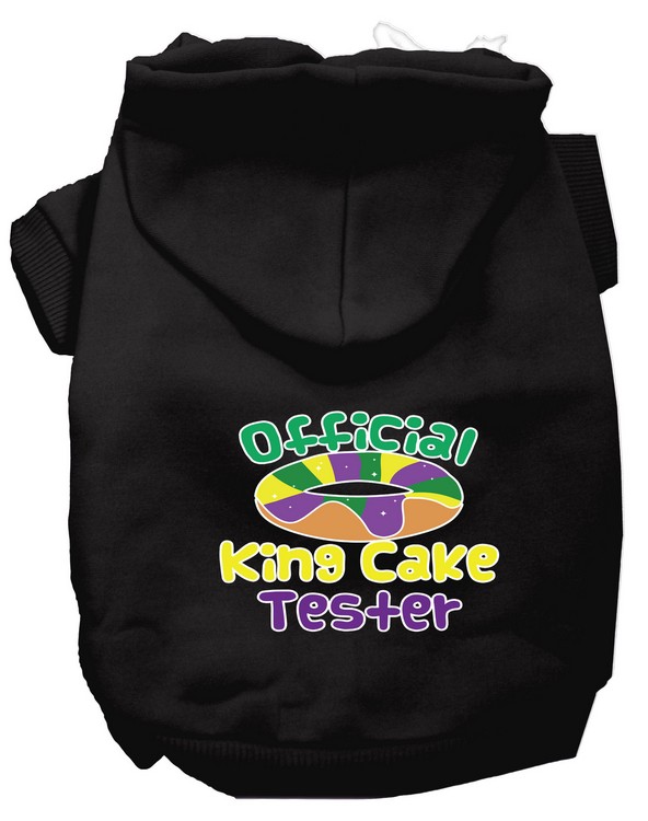 King Cake Taster Screen Print Mardi Gras Dog Hoodie Black XS